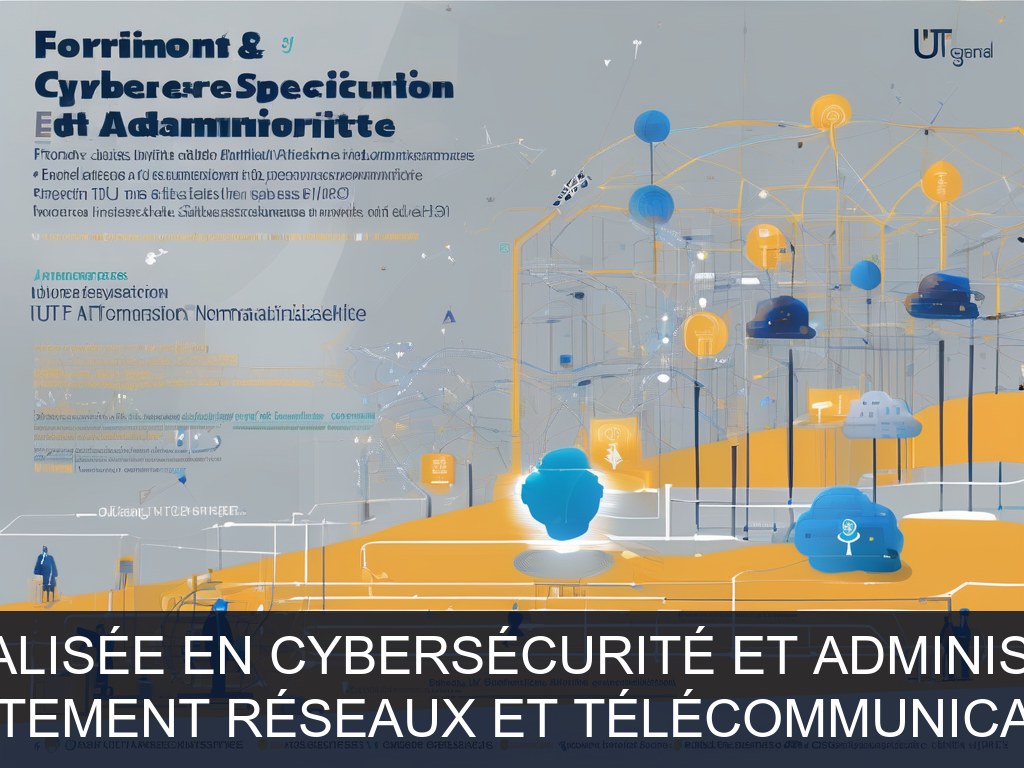 Illustration pour Université de Caen-Normandie - Département Réseaux et Télécommunications de l’IUT Grand Ouest Normandie: Formation spécialisée en cybersécurité et adm